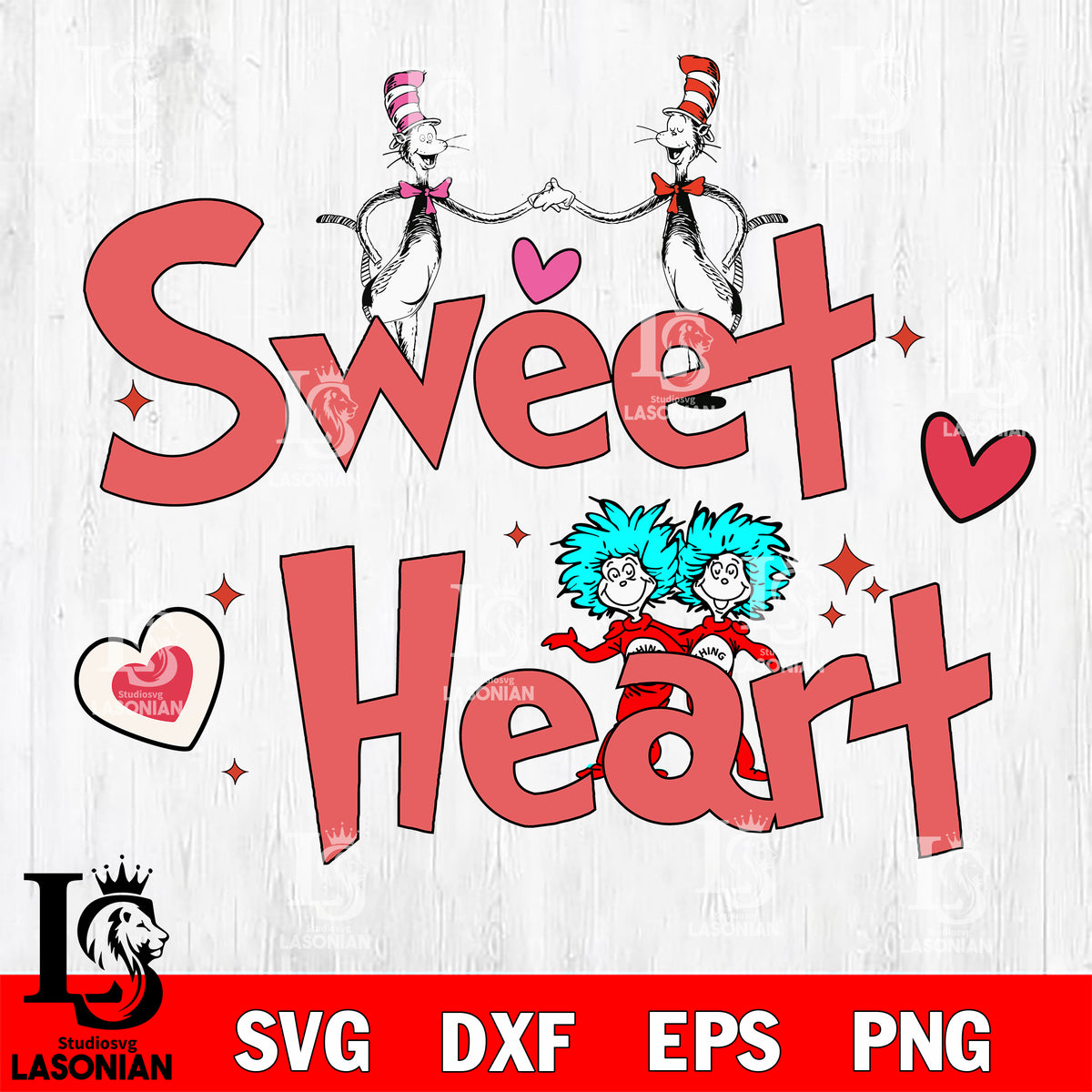 Dr seuss Valentine svg, Sweet Heart svg , dxf, eps ,png file, digital ...