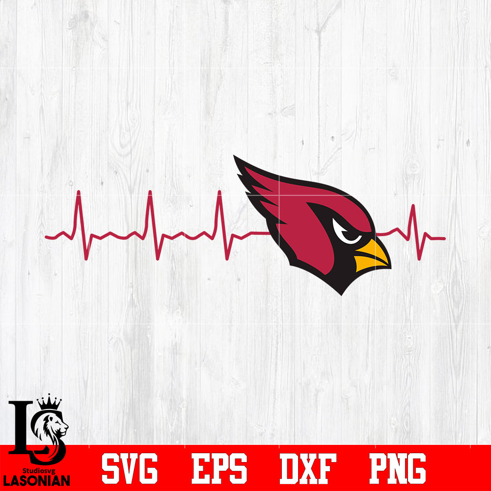 Arizona Cardinals Beat Heart svg eps dxf png file – lasoniansvg