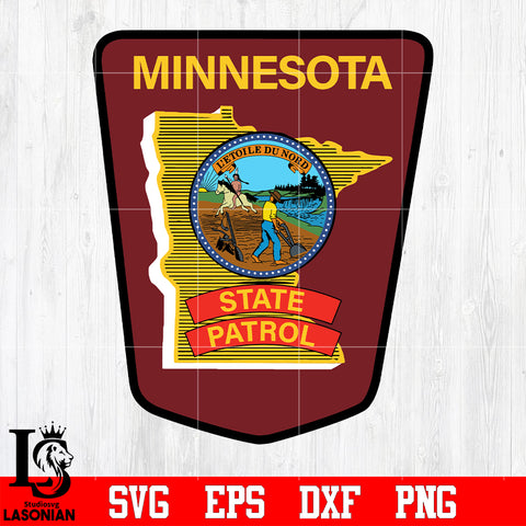 Badge Minnesota state patrol Police svg eps dxf png file