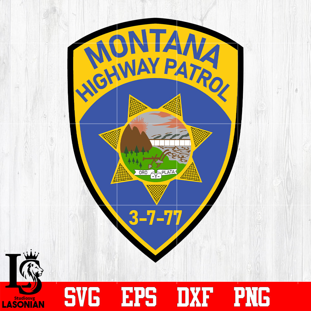 Montana highway patrol 3 7 77 Police Badge svg eps dxf png file –  lasoniansvg, image size:1000x1000