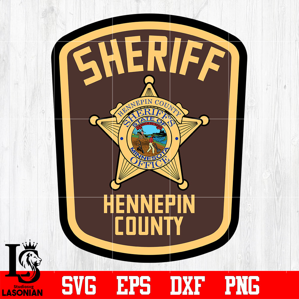 Sheriff Hennepin County Badge svg eps dxf png file lasoniansvg