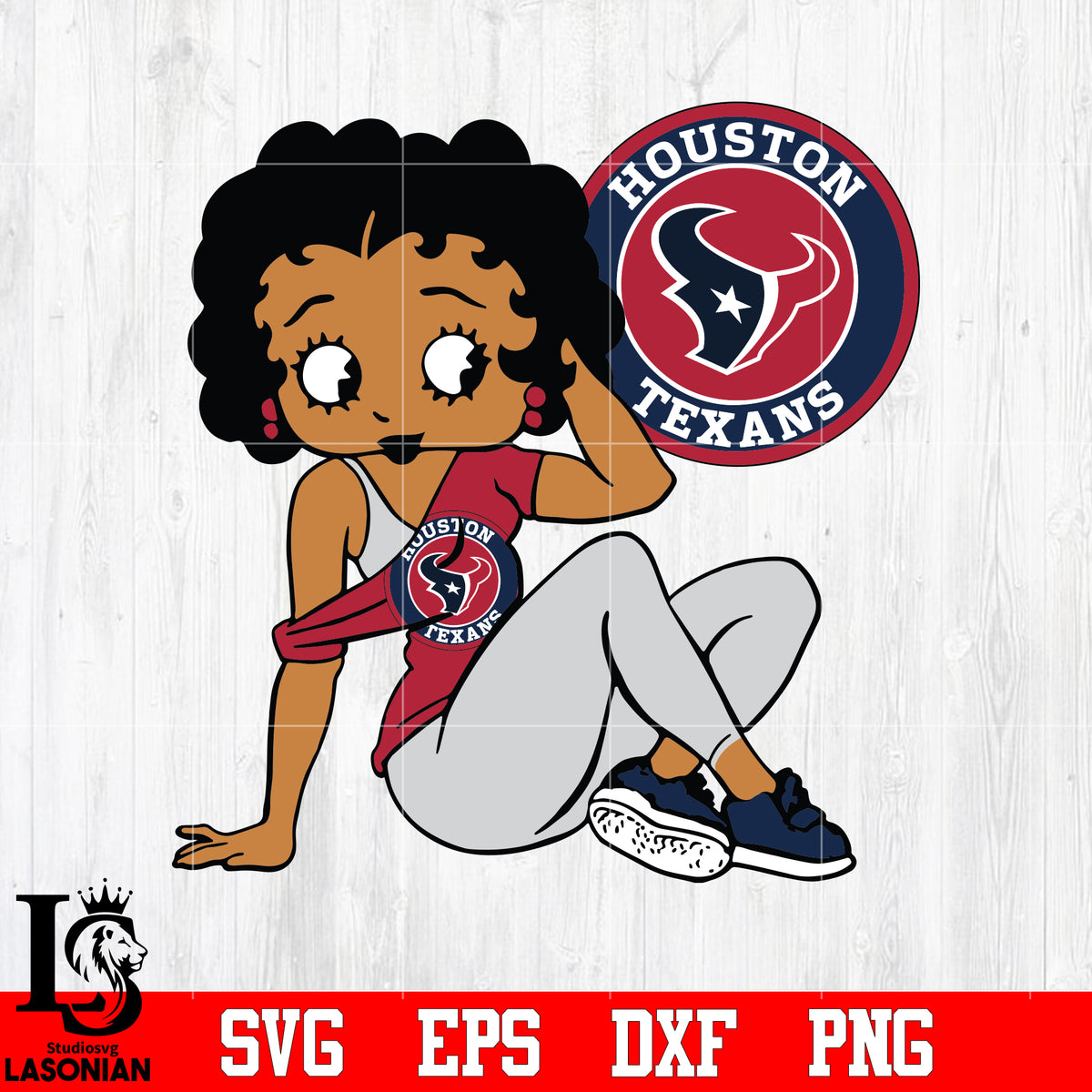 Betty Boop Houston Texans svg eps dxf png file lasoniansvg