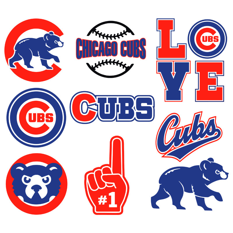 Chicago Cubs Baseball Set Design SVG Files, Cricut, Silhouette