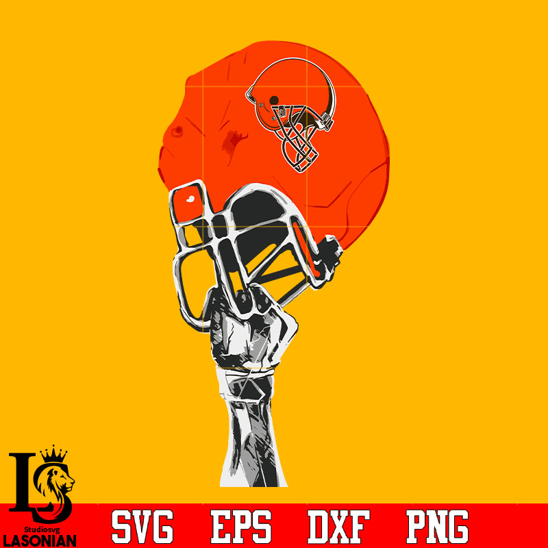 Cleveland Browns hand helmet svg eps dxf png file lasoniansvg