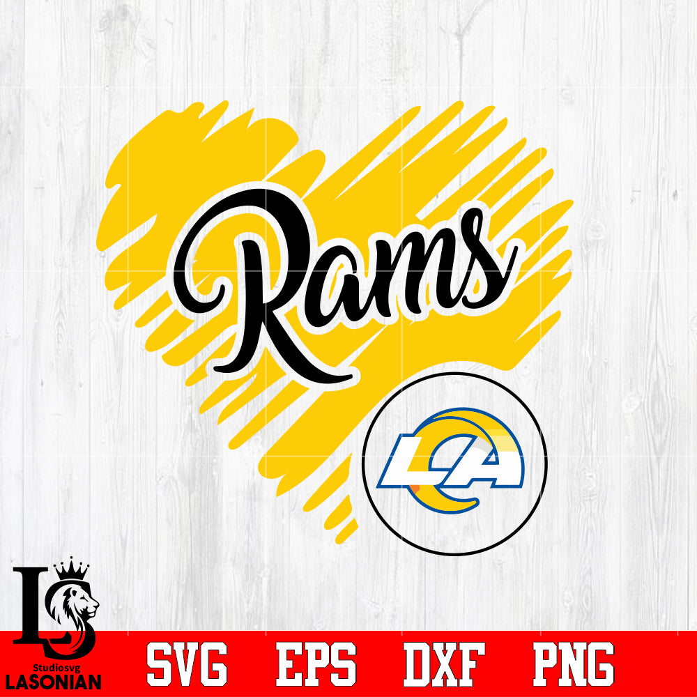 Los Angeles Rams Logo,Los Angeles Rams Heart NFL Svg Dxf Eps Png file