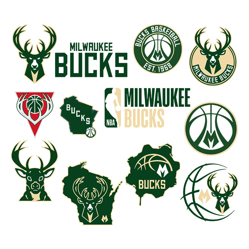 Milwaukee Bucks 2021 Champions NBA Basketball Classic logo type Die-cut  MAGNET