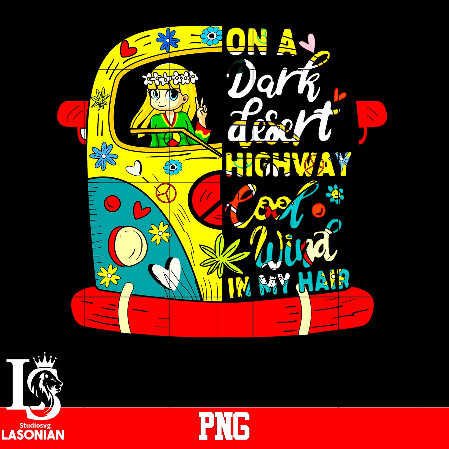 On A Dark Desert Highway Cool Wind In My Hair PNG file