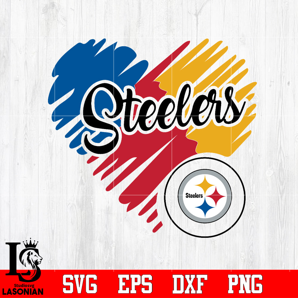 Pittsburgh Steelers Heart Svg, Pittsburgh Steelers Svg, Nfl - Inspire Uplift