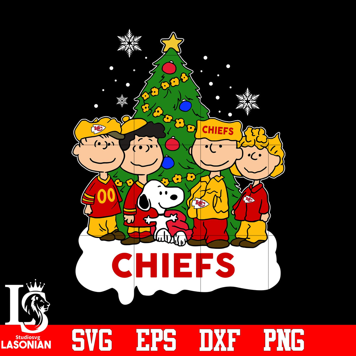 Snoopy The Peanuts Kansas City Chiefs Christmas svg eps dxf png file