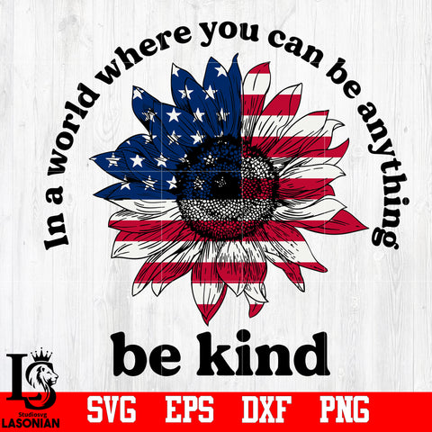 Sunflower flag, Be Kind svg,eps,dxf,png file