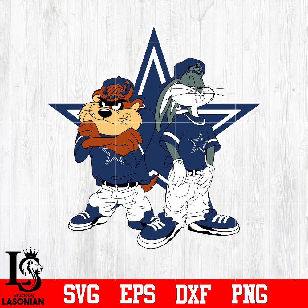 Taz and Bugs Kriss Kross Dallas Cowboys svg eps dxf png file – lasoniansvg