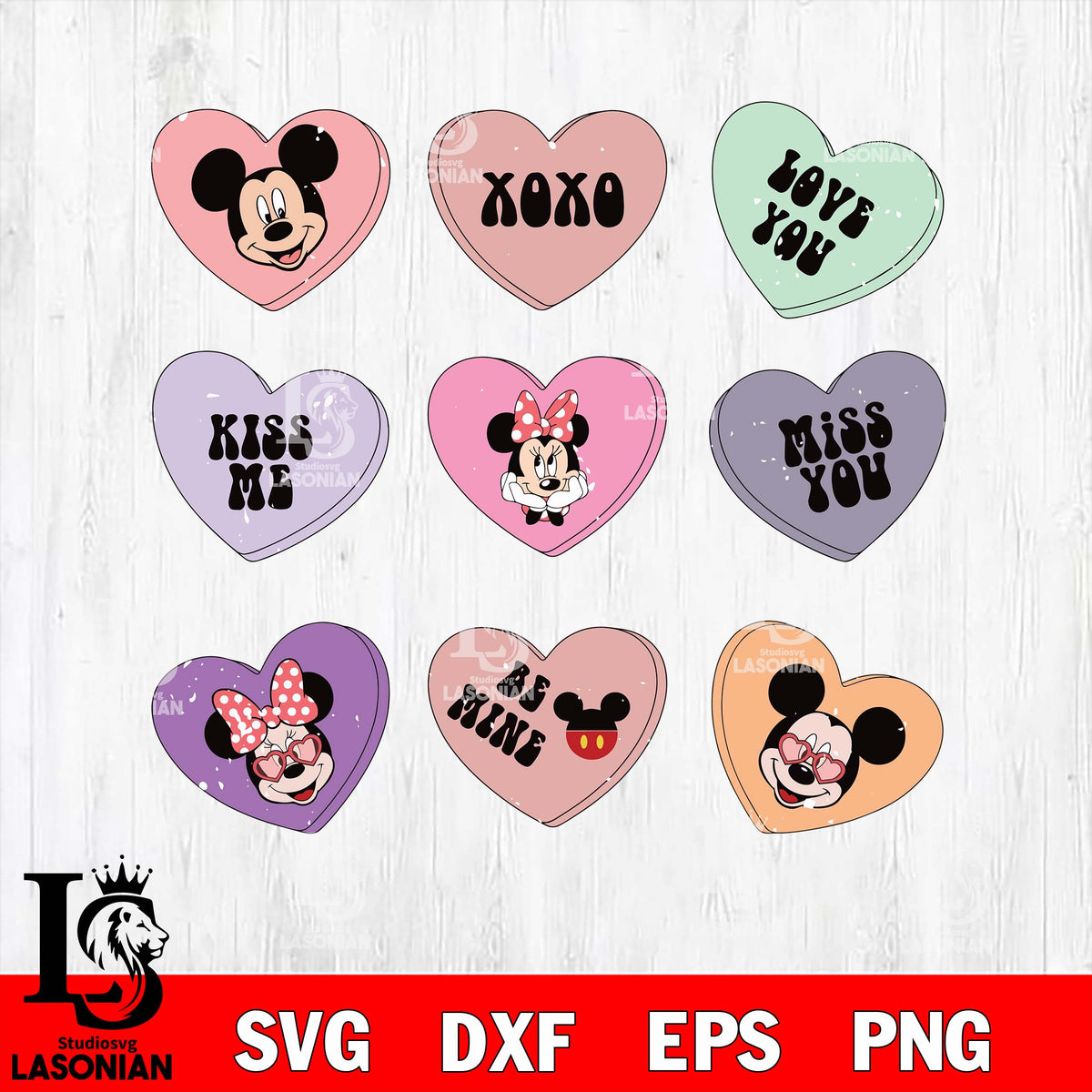 Checkered Mickey And Minnie Mouse SVG, Valentines Checkered SVG, Valentines  Day SVG, Magical Valentine SVG, PNG, DXF, EPS, Cut Files