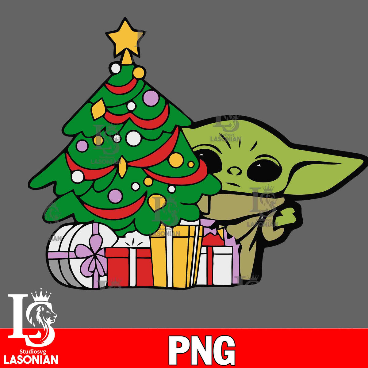 Baby Yoda christmas PNG file, Digital Download lasoniansvg