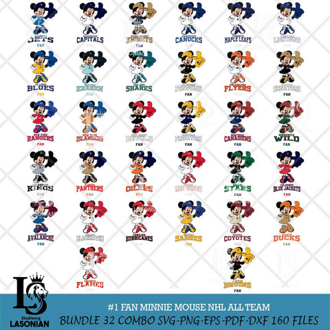 #1 Fan Minnie Mouse NHL Svg Eps Dxf Png File, Digital Download, Instant Download