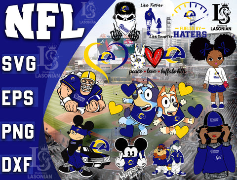 Los Angeles Rams bundle svg, bundle 12 file ramdoom NFL svg, NFL Digital Cut Files, Svg Dxf Eps Png file, Digitla Download
