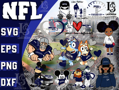 Seattle Seahawks bundle svg, bundle 12 file ramdoom NFL svg, NFL Digital Cut Files, Svg Dxf Eps Png file, Digitla Download