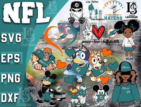 Miami Dolphins bundle svg, bundle 12 file ramdoom NFL svg, NFL Digital Cut Files, Svg Dxf Eps Png file, Digitla Download