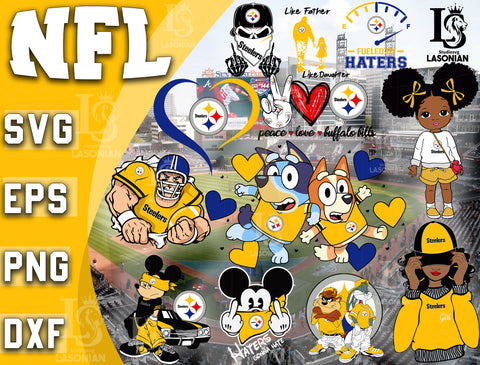 Pittsburgh Steelers bundle svg, bundle 12 file ramdoom NFL svg, NFL Digital Cut Files, Svg Dxf Eps Png file, Digitla Download