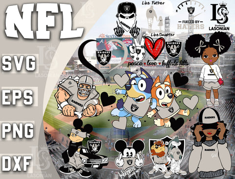 Las Vegas Raiders bundle svg, bundle 12 file ramdoom NFL svg, NFL Digital Cut Files, Svg Dxf Eps Png file, Digitla Download