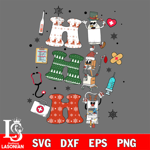 Ho Ho Ho Nurse Christmas Cricut, SVG DXF EPS PNG FILE,Christmas Digital Download,Instant Download, Silhouette