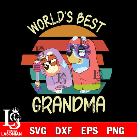 world's best grandma bluey svg dxf eps png file, Digital Download , Instant Download
