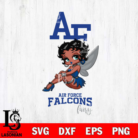 Air Force Falcons Beauty Black Fairy Betty Boop, Svg Eps Dxf Png File, Digital Download