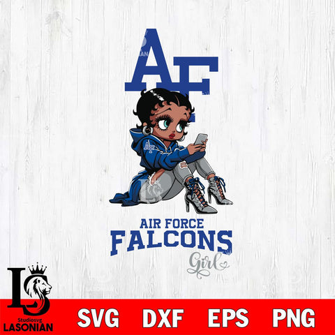 Air Force Falcons Beauty Black Fan Girl Football, Svg Eps Dxf Png File, Digital Download