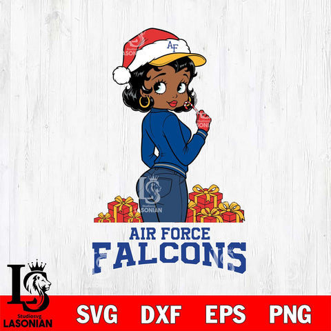Air Force Falcons Betty Boop Back File Cut, NCAA SVG DXF EPS PNG PDF File, Digital Download , Criucut , Silhouette