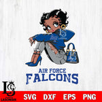 Air Force Falcons Betty Boop Black Fan Girl Svg Eps Dxf Png File, Digital Download, Instant Download