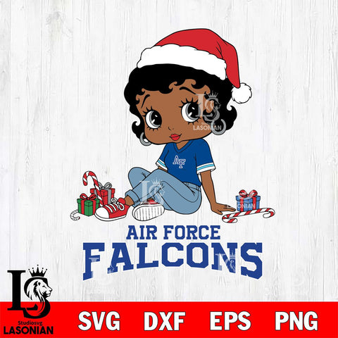 Air Force Falcons Betty Boop Christmas File Cut, NCAA SVG DXF EPS PNG PDF File, Digital Download , Criucut , Silhouette