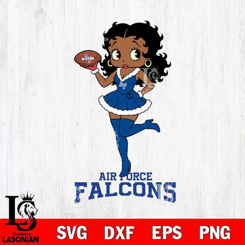 Air Force Falcons Betty Boop Christmas Rugby File Cut, NCAA SVG DXF EPS PNG PDF File, Digital Download , Criucut , Silhouette