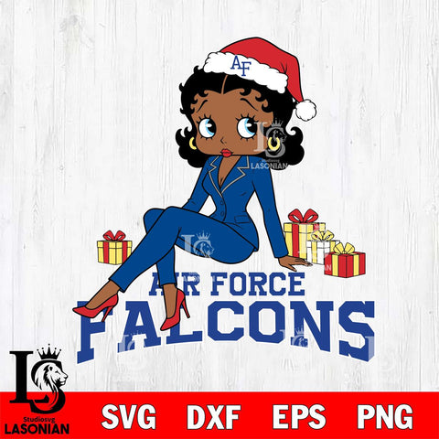 Air Force Falcons Betty Boop Christmas fan File Cut, NCAA SVG DXF EPS PNG PDF File, Digital Download , Criucut , Silhouette