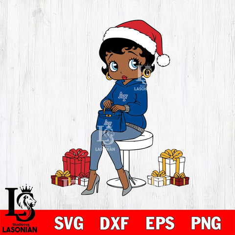 Air Force Falcons Betty Boop Sit Christmas File Cut, NCAA SVG DXF EPS PNG PDF File, Digital Download , Criucut , Silhouette