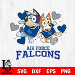 Air Force Falcons Bluey & Bingo 10 Svg Eps Dxf Png File, NCAA svg, Digital Download, Instant Download