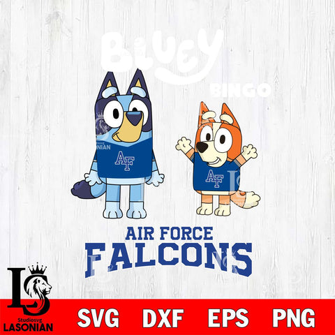 Air Force Falcons Bluey & Bingo 4 Svg Eps Dxf Png File, NCAA svg, Digital Download, Instant Download