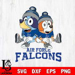 Air Force Falcons Bluey & Bingo 8 Svg Eps Dxf Png File, NCAA svg, Digital Download, Instant Download