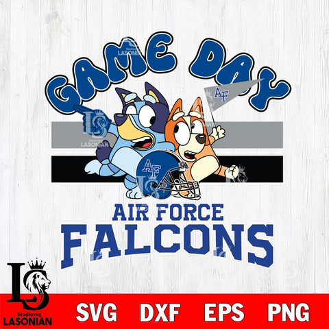 Air Force Falcons Bluey & Bingo 9 Svg Eps Dxf Png File, NCAA svg, Digital Download, Instant Download