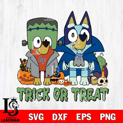 Air Force Falcons Bluey Halloween Trick or Treat Svg Eps Dxf Png File, Digital Download, Instant Download