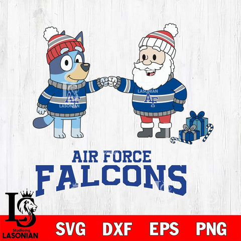 Air Force Falcons Bluey With Satan Christmas File Cut, NCAA SVG DXF EPS PNG FILE, Digital Download,Instant Download, Silhouette