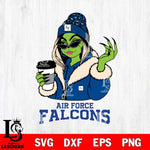 Air Force Falcons Boujee Grinch Girls Christmas Cut Files Cricut, Svg Dxf Eps Png file, Digital download , Silhouette