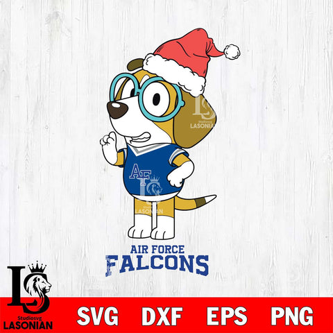 Air Force Falcons Christmas Bluey Honey Sport Cut Files,Bluey Cricut,Christmas Svg , Bluey svg , Digital Download, dxf eps png pdf file