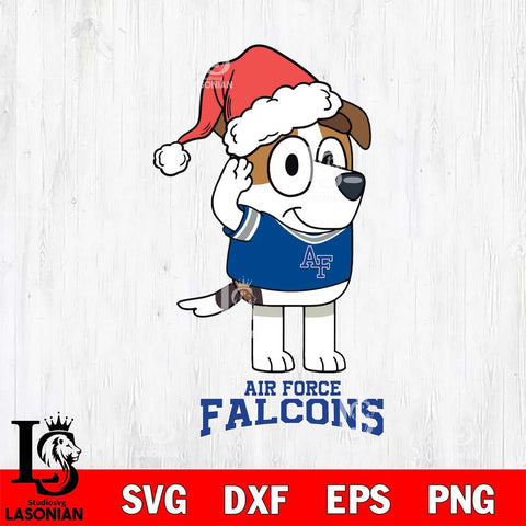Air Force Falcons Christmas Bluey Jack Sport Cut Files,Bluey Cricut,Christmas Svg , Bluey svg , Digital Download, dxf eps png pdf file