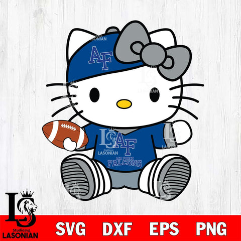Air Force Falcons Cute Hello Kitty Football 11 Svg Eps Dxf Png File, NCAA svg, Digital Download, Instant Download