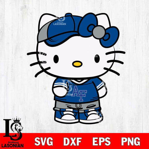 Air Force Falcons Cute Hello Kitty Football 2 Svg Eps Dxf Png File, NCAA svg, Digital Download, Instant Download