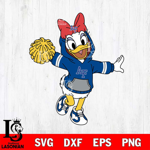 Air Force Falcons Daisy Duck Cheerleader Christmas File Cut, NCAA SVG DXF EPS PNG FILE, Digital Download , Criucut , Silhouette