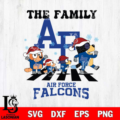 Air Force Falcons Family Bluey Christmas Svg Eps Dxf Png File, Digital Download