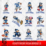 Air Force Falcons Goofy Rugby Disney NCAA Bundle 12 SVG DXF EPS PNG FILE,NCAA bundle svg ,Football Digital Download,Instant Download, Silhouette