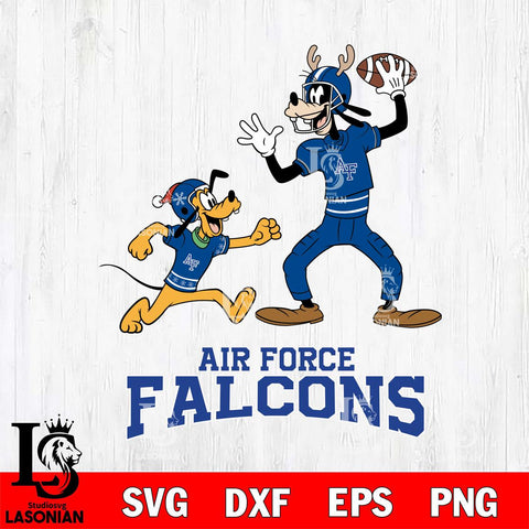 Air Force Falcons Goofy & Pluto Football Cricut,Christmas SVG DXF EPS PNG FILE, NCAA Digital Download,Instant Download, Silhouette