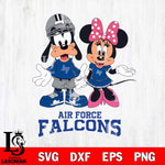 Air Force Falcons Goofy and Minnie mouse Football SVG DXF EPS PNG FILE,NCAA svg ,Football Digital Download,Instant Download, Silhouette