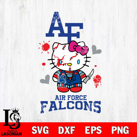 Air Force Falcons Hello Kitty Horror 2 Svg Eps Dxf Png File, Digital Download